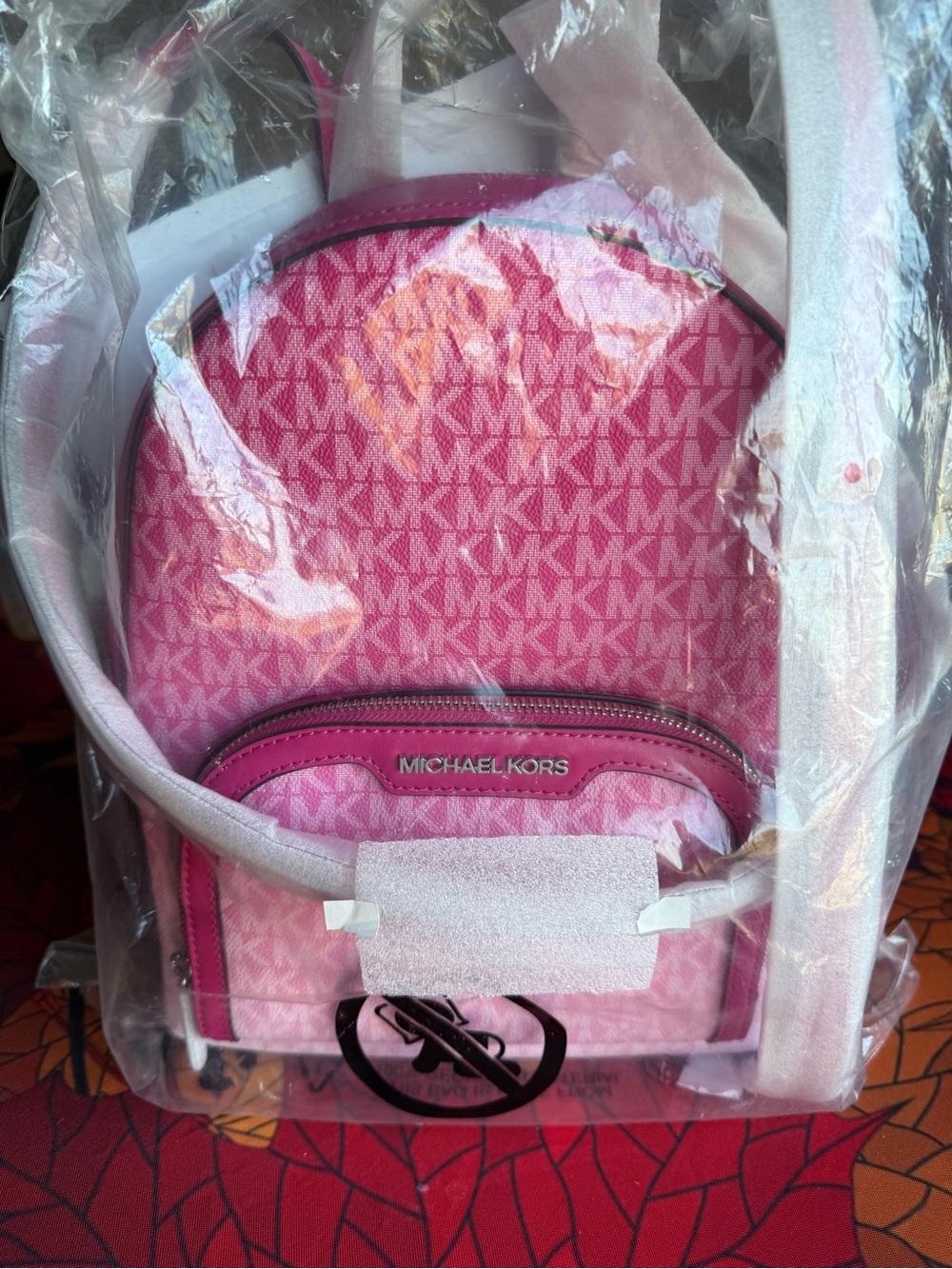 Michael Kors Hot Pink Signature Mini Backpack - Picture 3 of 3